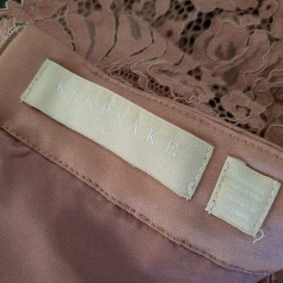 Keepsake The Label Blush Star Crossed Off Shoulder Lace Midi Mauve Dress - Picture 8 of 13